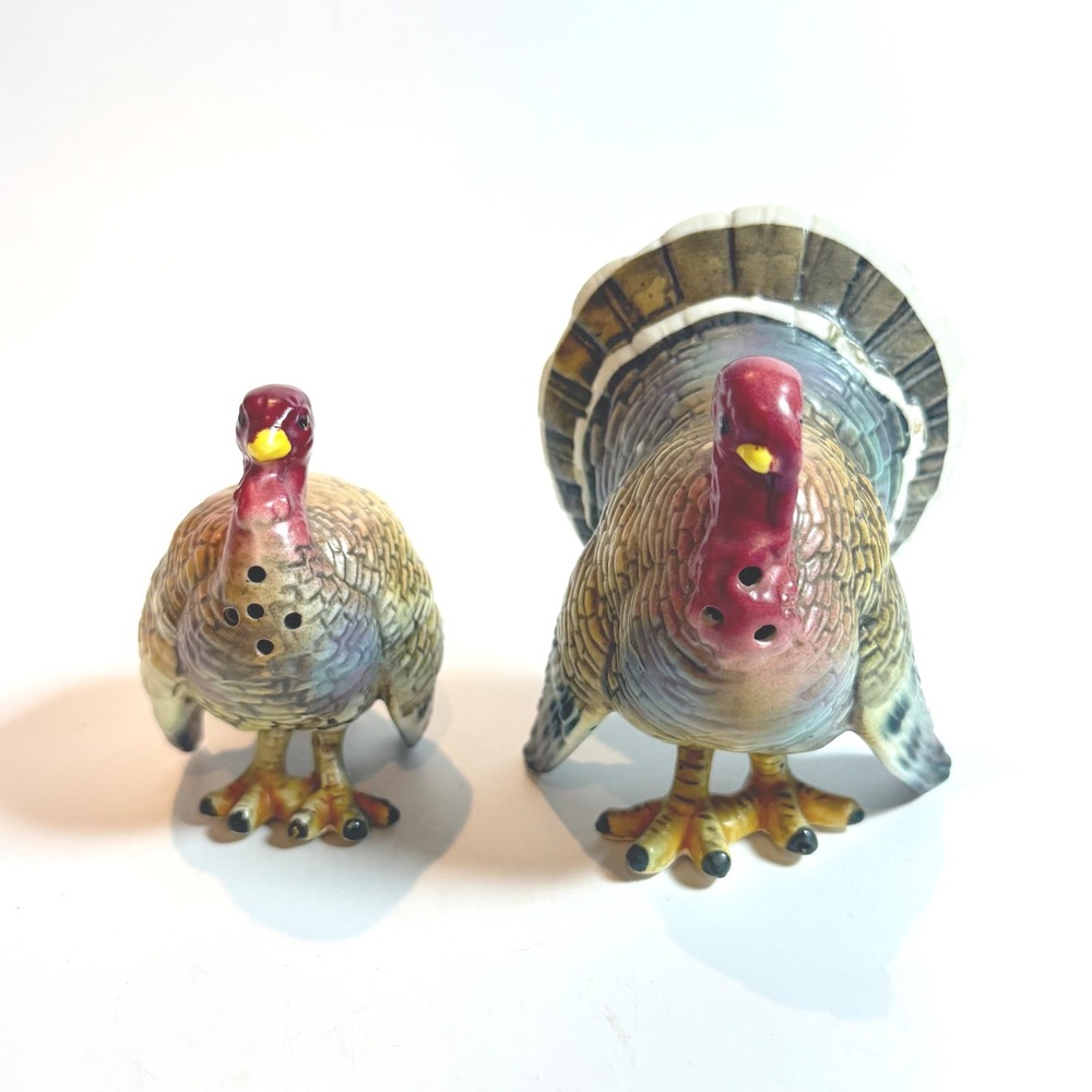 Vintage Napco Turkey Salt and Pepper Shakers Set Ceramic Japan 4654 Thanksgiving